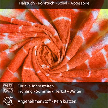 Palästinensertuch Shemagh Kufiya in Orange Gelb Tie Dye