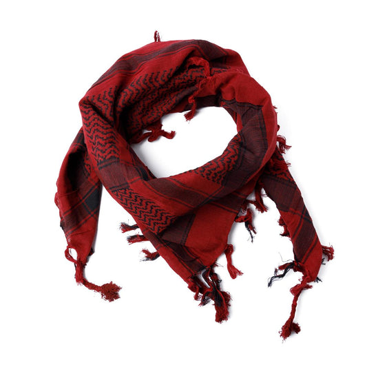 Palästinensertuch Shemagh Kufiya in Bordeaux Rot Schwarz - Wild-Clothing