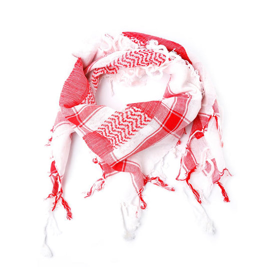 Palästinensertuch Shemagh Kufiya in Rot Weiß - Wild-Clothing