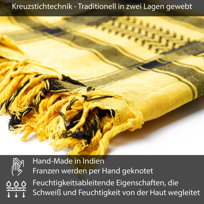 Palästinensertuch Shemagh Kufiya in Schwarz Gelb