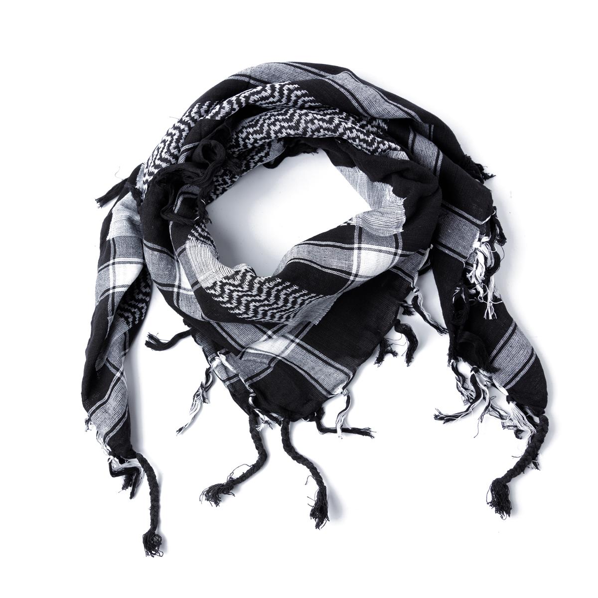Palästinensertuch Shemagh Kufiya in Schwarz Weiß - Wild-Clothing