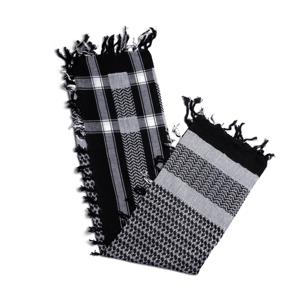 Palästinensertuch Shemagh Kufiya in Schwarz Weiß - Wild-Clothing