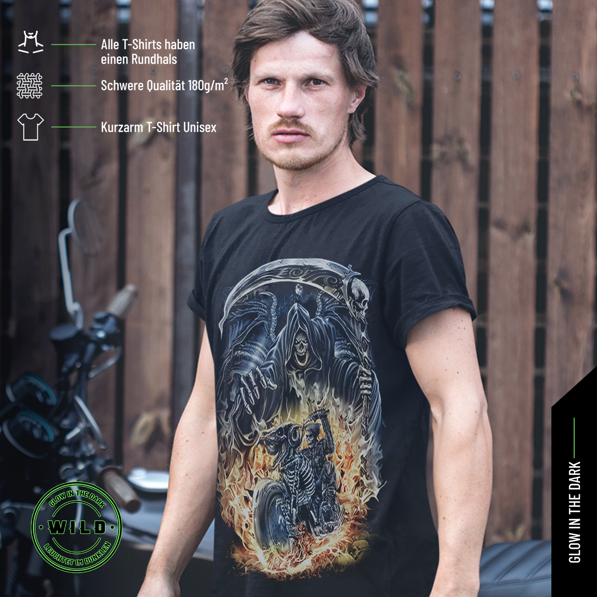 Wild Clothing Raser Death Biker T-Shirt - Wild-Clothing