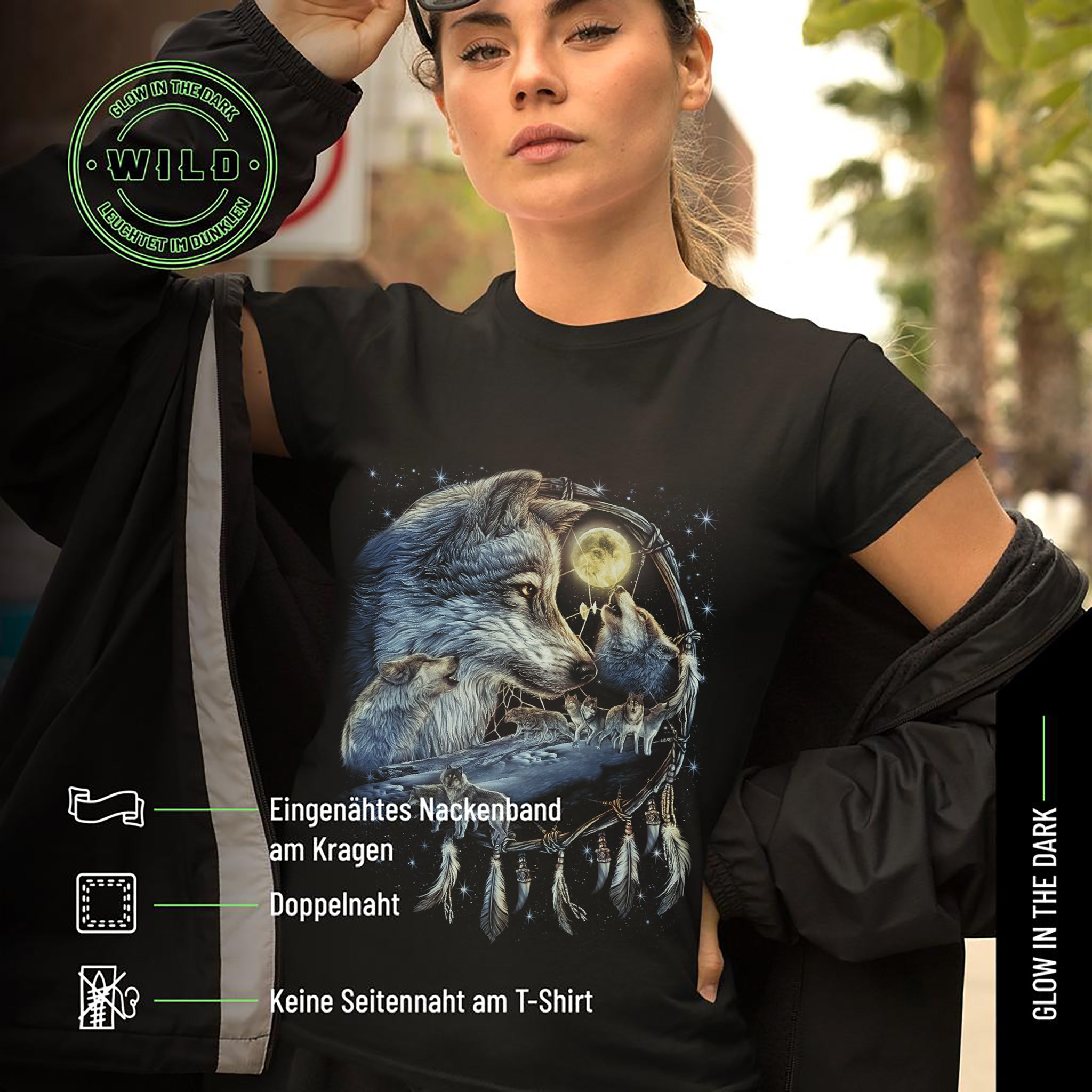 Wild Clothing Wolf in Traumfänger T-Shirt - Wild-Clothing