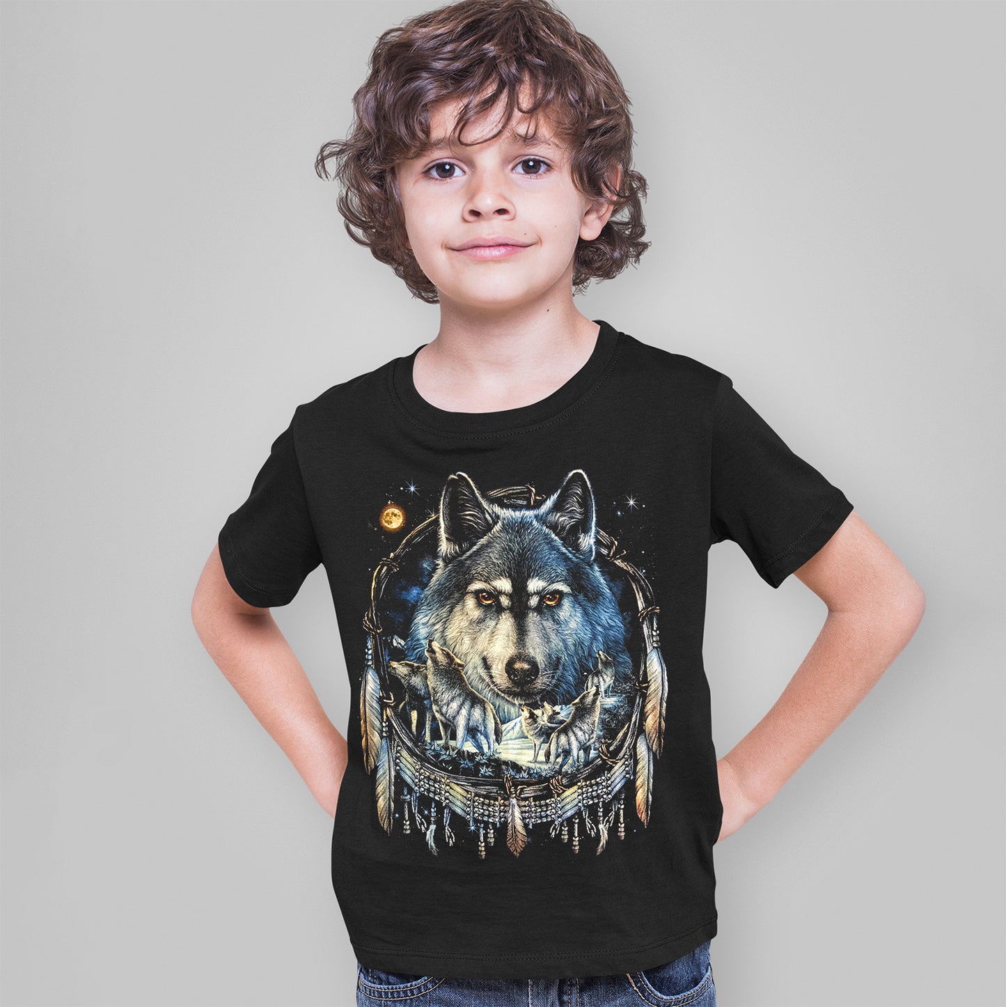Wild Clothing Wolfsrudel Traumfänger Kinder T-Shirt - Wild-Clothing