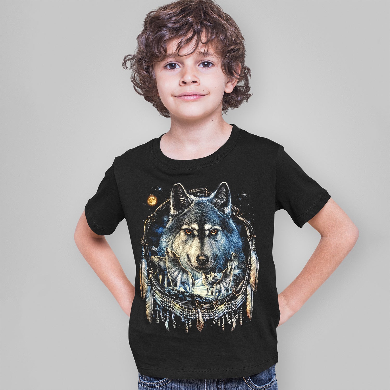 Wild Clothing Wolfsrudel Traumfänger Kinder T-Shirt - Wild-Clothing