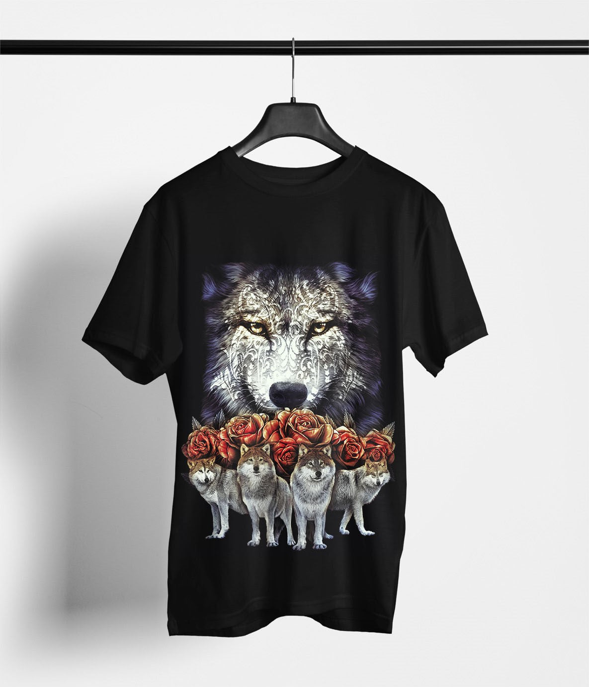 Wild Clothing Wölfen mit Roses Kinder T-Shirt - Wild-Clothing
