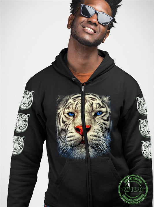 Wild Clothing White Tiger Sweatjacke Hoodie - Wild-Clothing