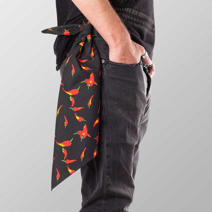 Bandana Halstuch  Schwarz Hot Chillies 55 cm x 55 cm - Wild-Clothing