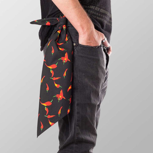 Bandana Halstuch  Schwarz Hot Chillies 55 cm x 55 cm - Wild-Clothing