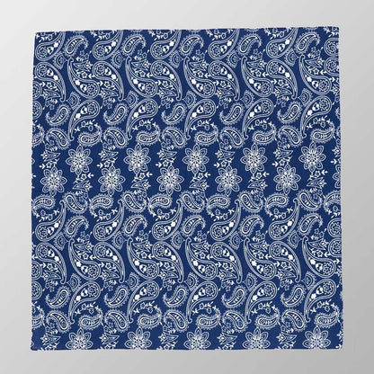 Bandana Halstuch Blau Paisley 55 cm x 55 cm - Wild-Clothing