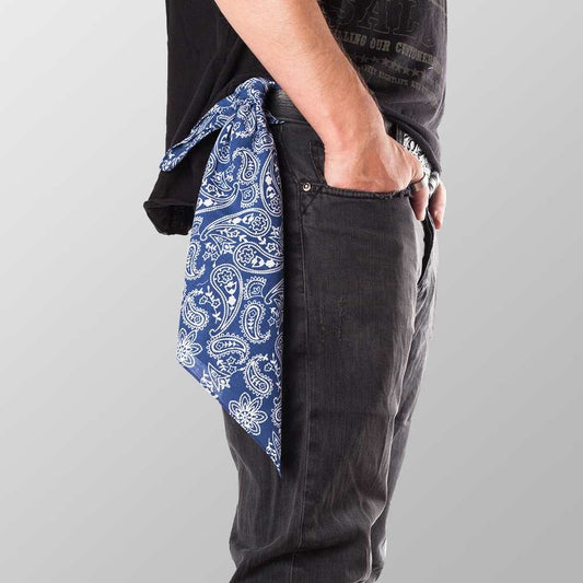 Bandana Halstuch Blau Paisley 55 cm x 55 cm - Wild-Clothing