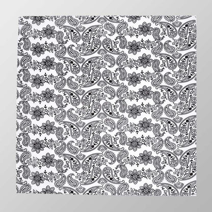 Bandana Halstuch  Weiß Paisley 55 cm x 55 cm - Wild-Clothing
