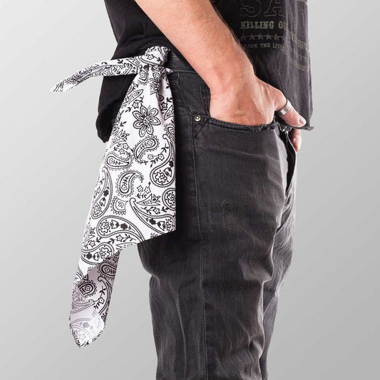Bandana Halstuch  Weiß Paisley 55 cm x 55 cm - Wild-Clothing