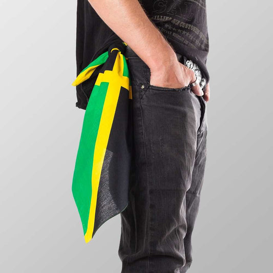 Bandana Halstuch Multicolor Jamaika Flagge 55 cm x 55 cm - Wild-Clothing