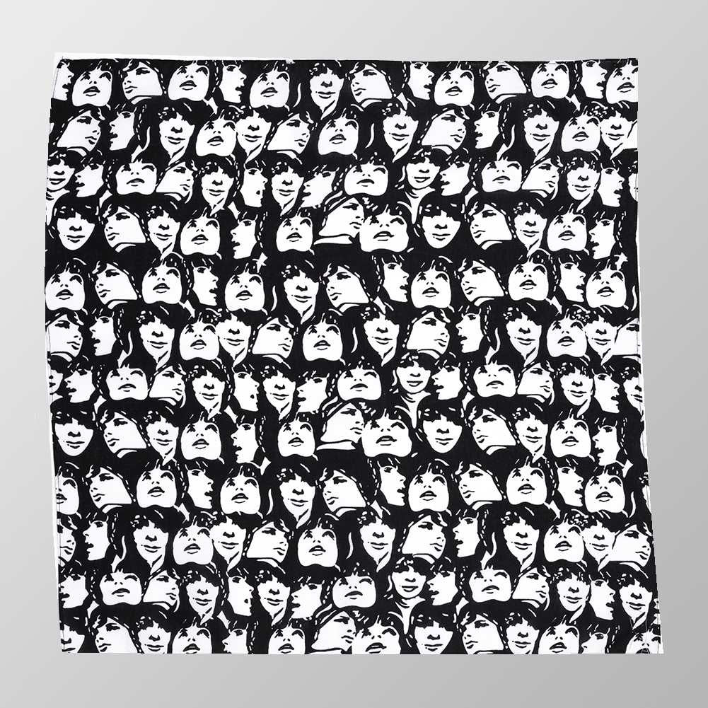 Bandana Halstuch  Schwarz Streetwear Frauen Gesichter 55 cm x 55 cm