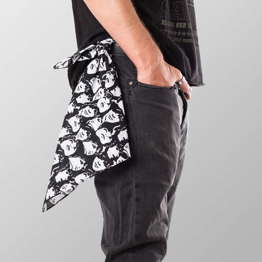 Bandana Halstuch  Schwarz Streetwear Frauen Gesichter 55 cm x 55 cm - Wild-Clothing