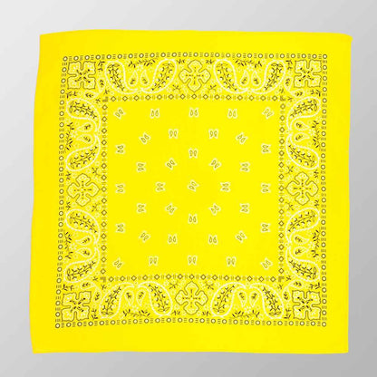 Bandana Halstuch Gelb Paisley 55 cm x 55 cm - Wild-Clothing