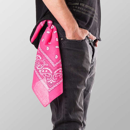 Bandana Halstuch  Pink Paisley 55 cm x 55 cm - Wild-Clothing
