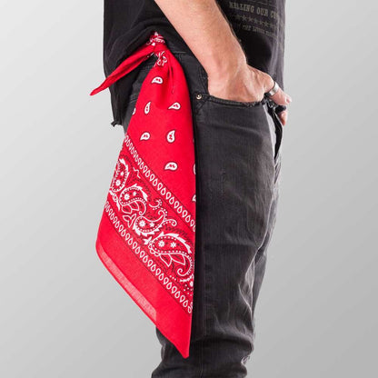 Bandana Halstuch  Rot Paisley 55 cm x 55 cm - Wild-Clothing