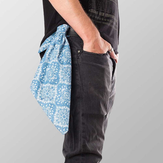 Bandana Halstuch Blau Paisley 55 cm x 55 cm
