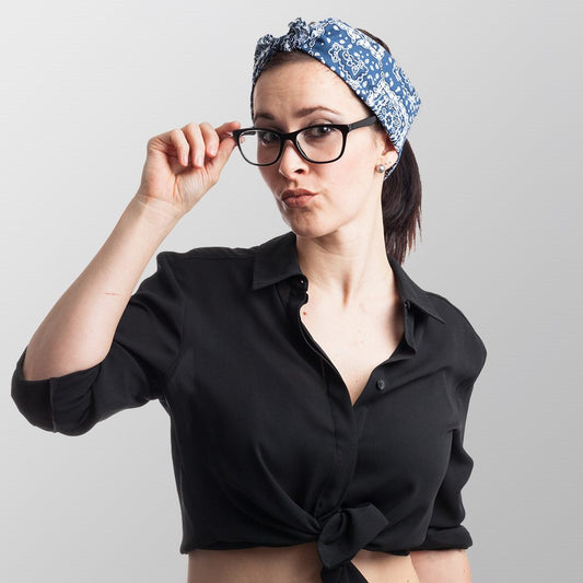 Bandana Halstuch Blau Paisley 55 cm x 55 cm