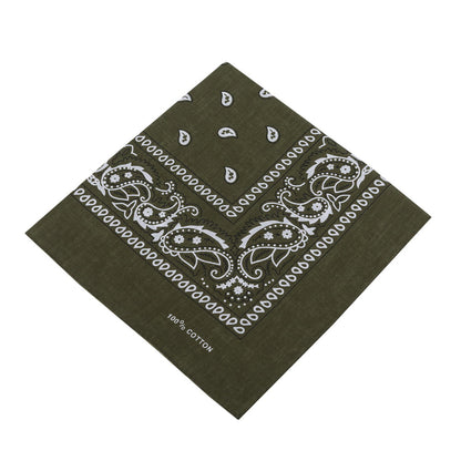 Bandana Halstuch Olive Grün Paisley 55 cm x 55 cm