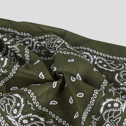 Bandana Halstuch Olive Grün Paisley 55 cm x 55 cm