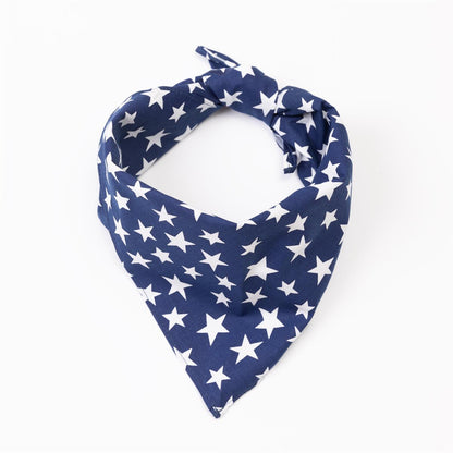 Bandana Halstuch Blau mit Weißen Sternen 55 cm x 55 cm
