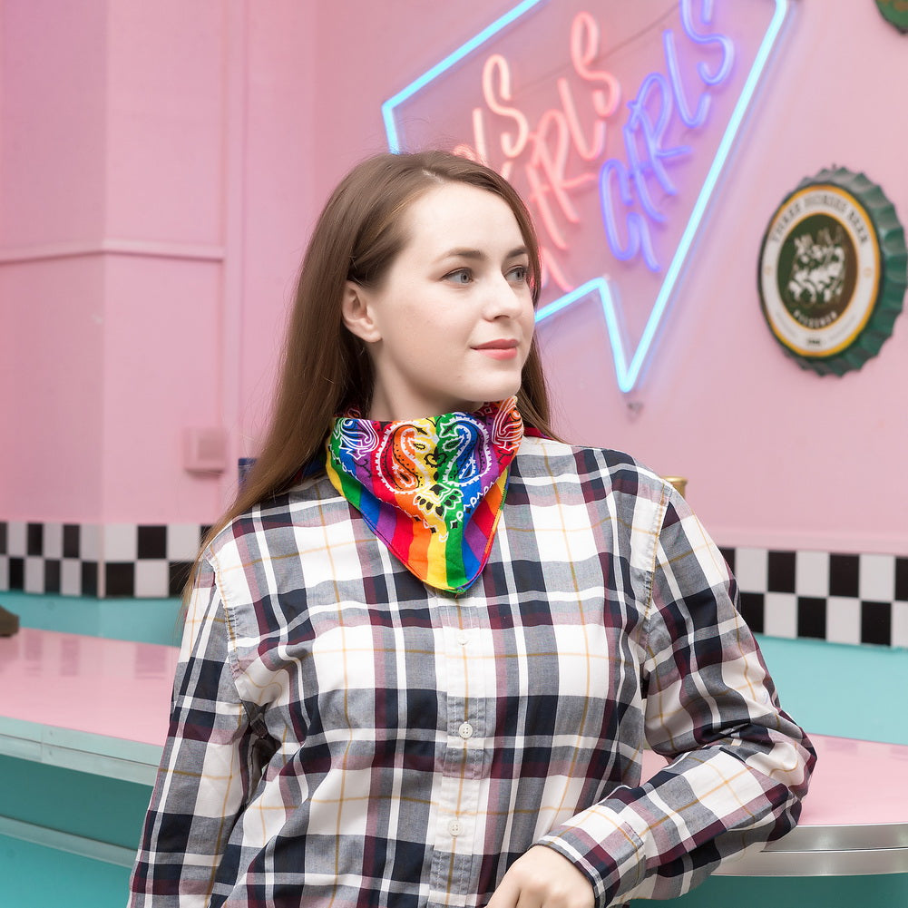 Pride Bandana Paisley Floral Regenbogen Halstuch 55 cm x 55 cm