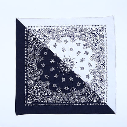 Bandana Halstuch Schwarz Weiß Paisley 55 cm x 55 cm