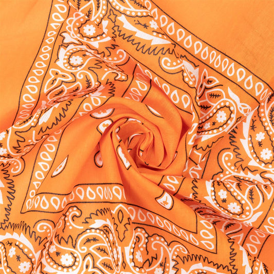 Bandana Halstuch Orange Paisley 55 cm x 55 cm