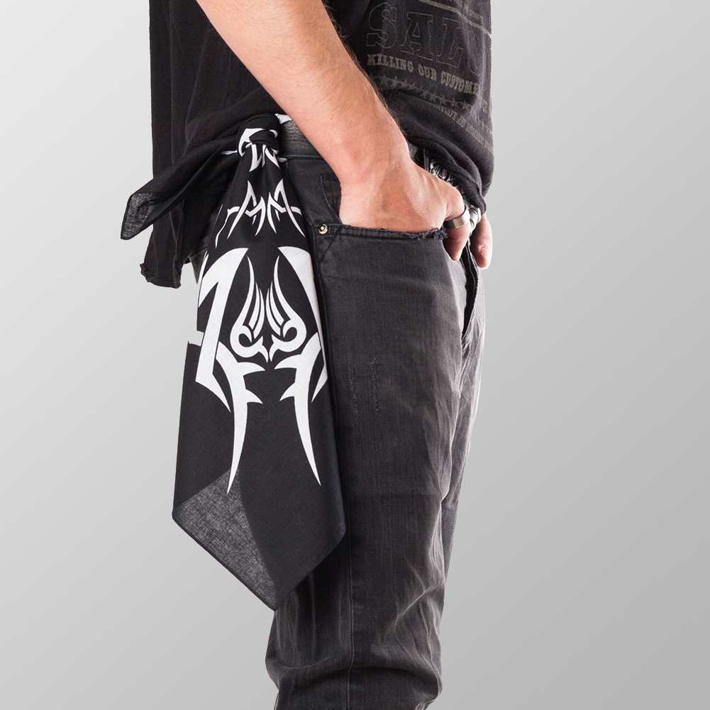 Bandana Halstuch  Schwarz Tribal Tattoo 55 cm x 55 cm