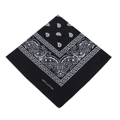 Bandana Halstuch Schwarz Paisley 55 cm x 55 cm
