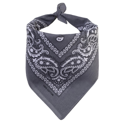 Bandana Halstuch Grau Paisley 55 cm x 55 cm
