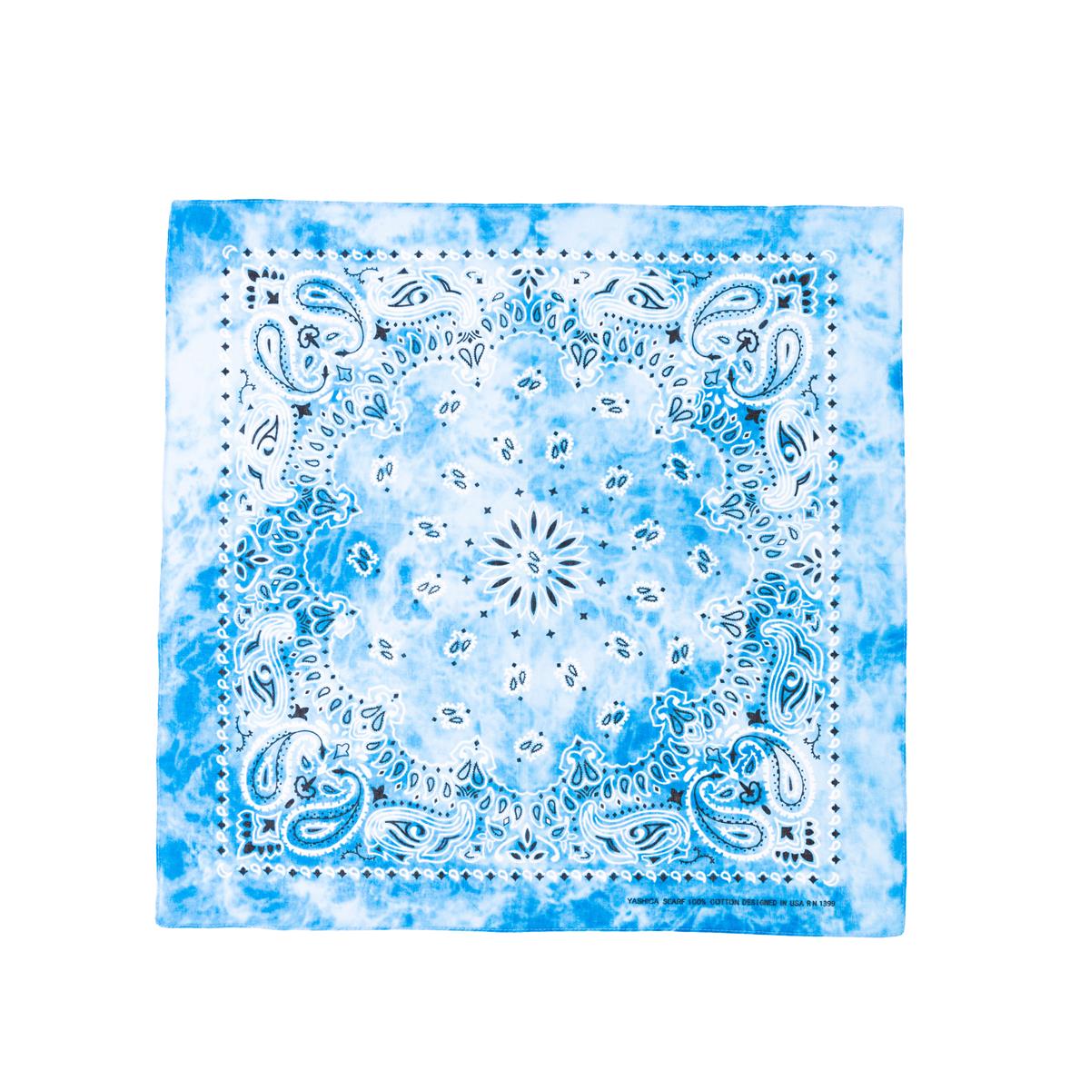 Bandana Halstuch Tie Dye Paisley Hellblau 55 cm x 55 cm