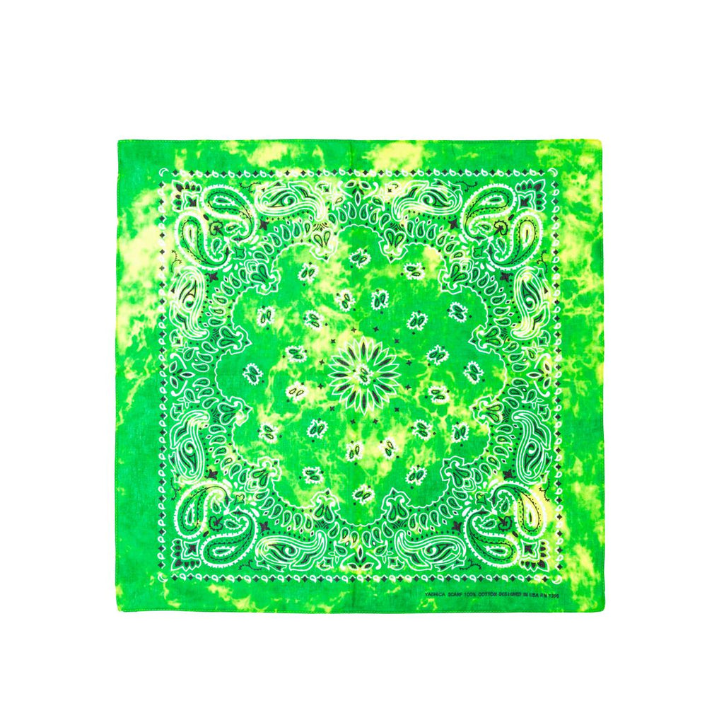 Bandana Halstuch Tie Dye Paisley Floral in Grün 55 cm x 55 cm