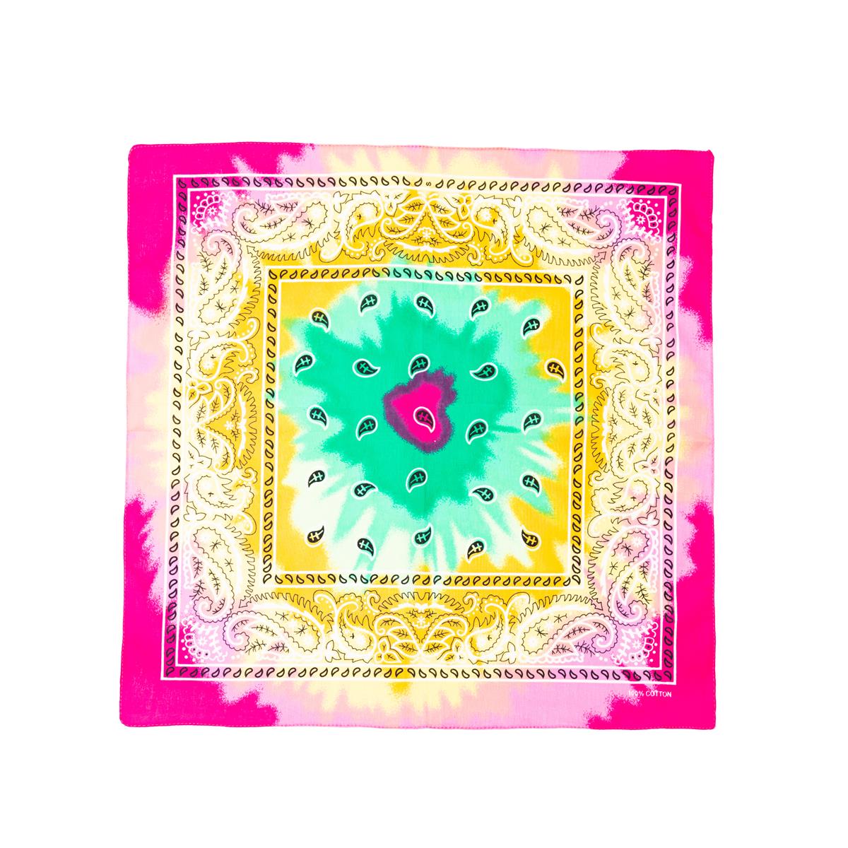Bandana Halstuch Tie Dye Paisley Floral Rainbow 55 cm x 55 cm