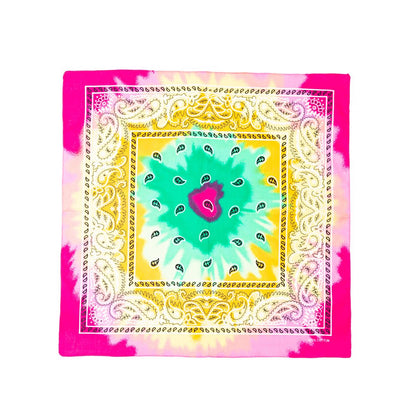 Bandana Halstuch Tie Dye Paisley Floral Rainbow 55 cm x 55 cm