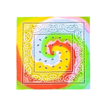 Bandana Halstuch Tie Dye Paisley Floral Rainbow 55 cm x 55 cm