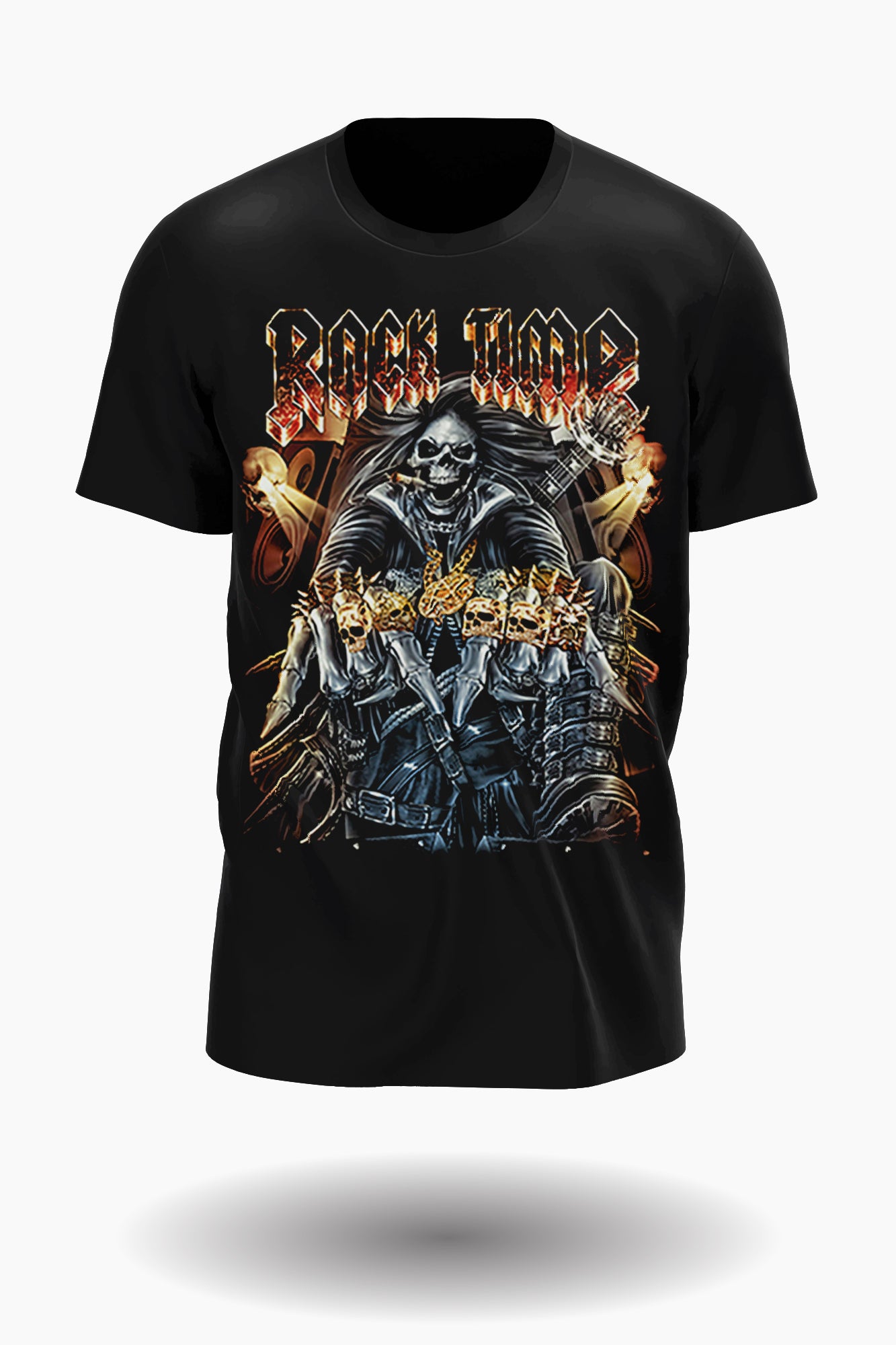 Wild Clothing Totenkopf Rockstar 'Rock Time' T-Shirt L - Wild-Clothing