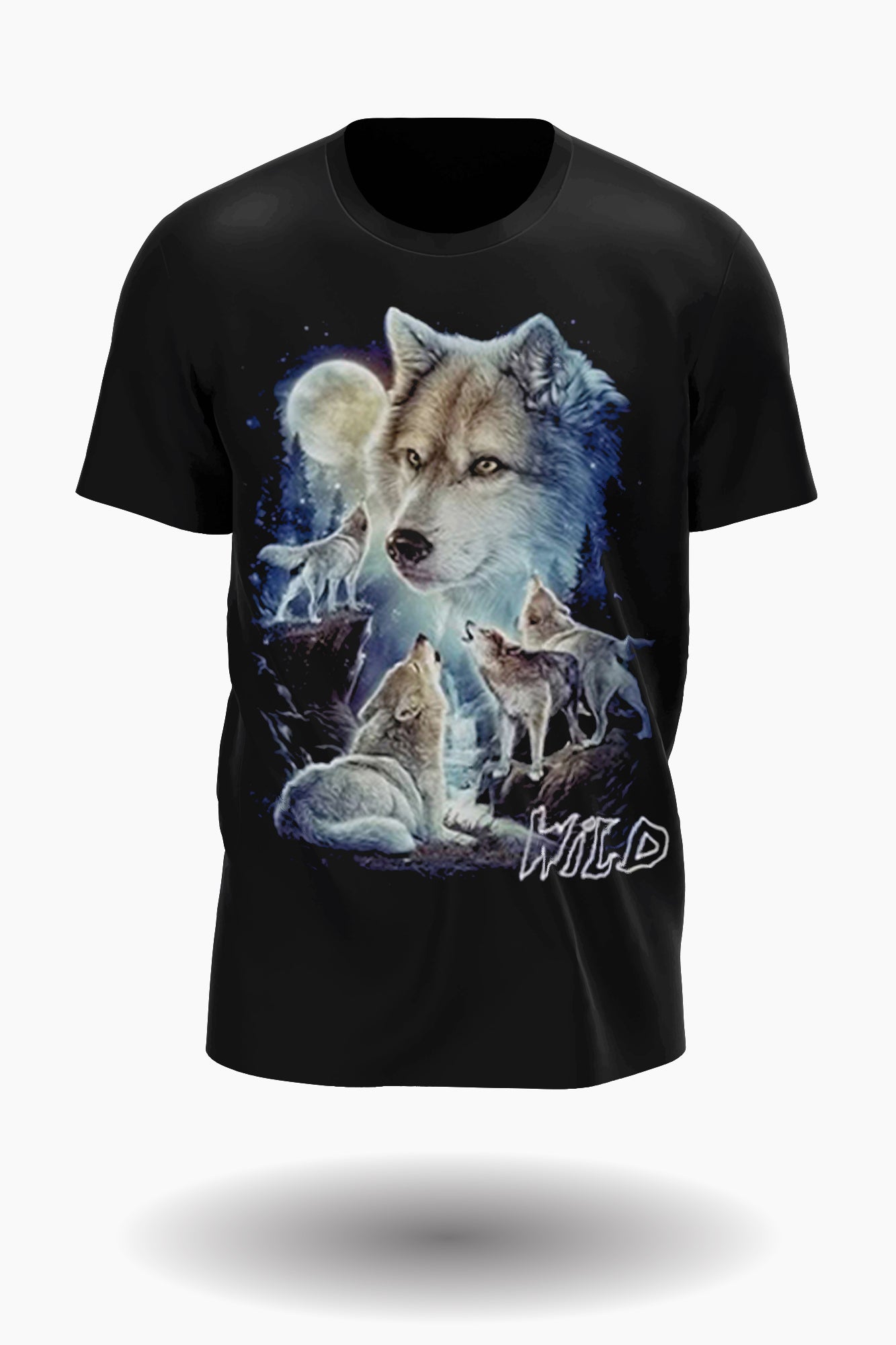Wild Clothing Wolfsrudel in der Nacht mit Mond T-Shirt - Wild-Clothing