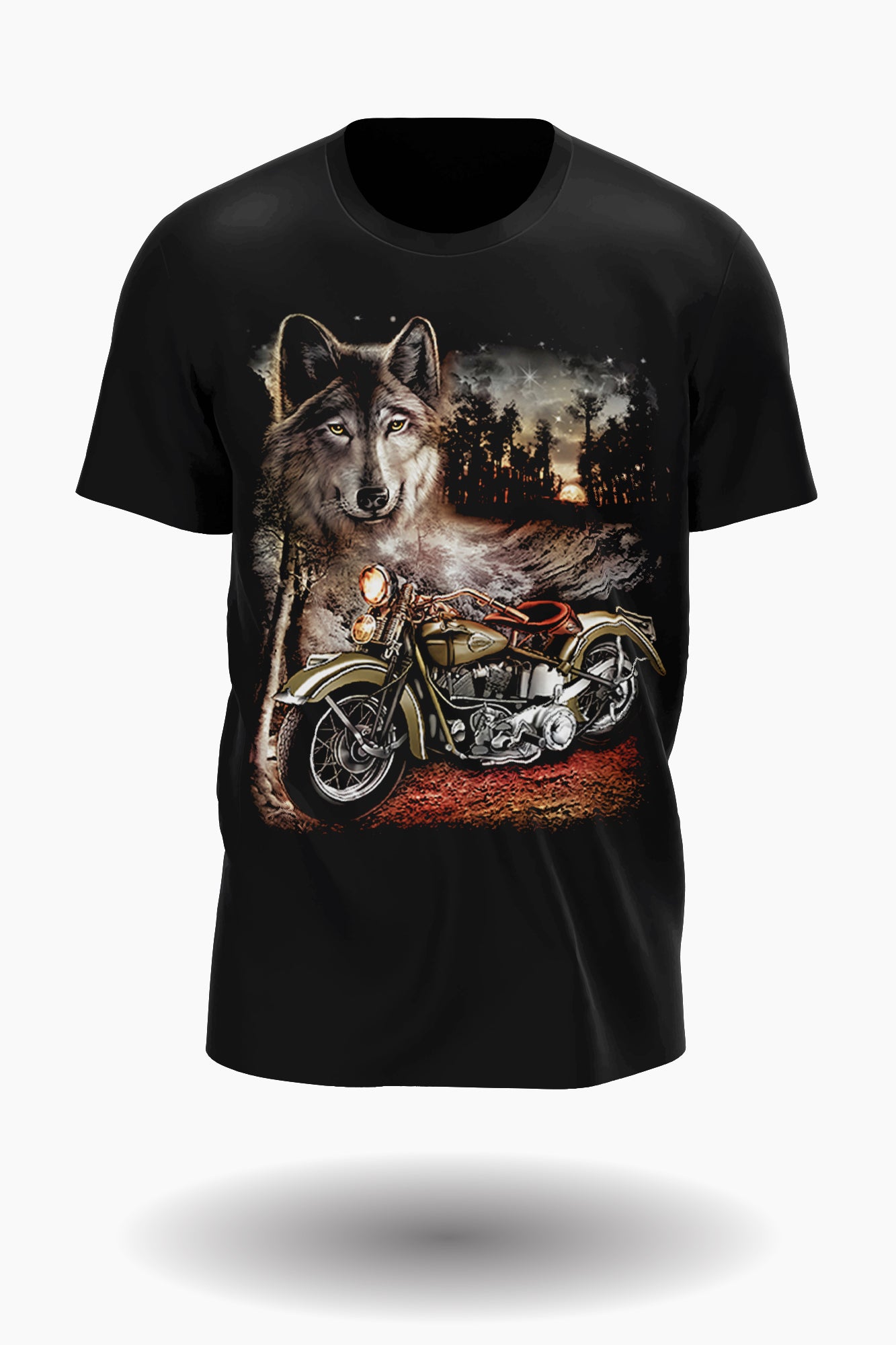 Wild Clothing Waldnacht Leitwolf & Motorrad T-Shirt - Wild-Clothing
