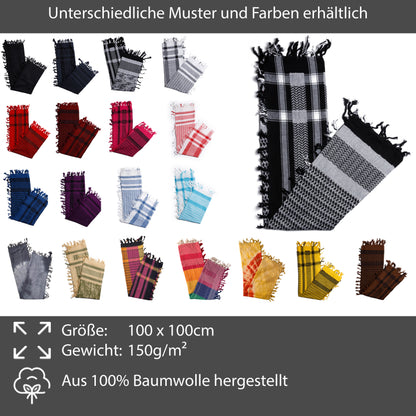 Palästinensertuch Shemagh Kufiya in Schwarz Rot