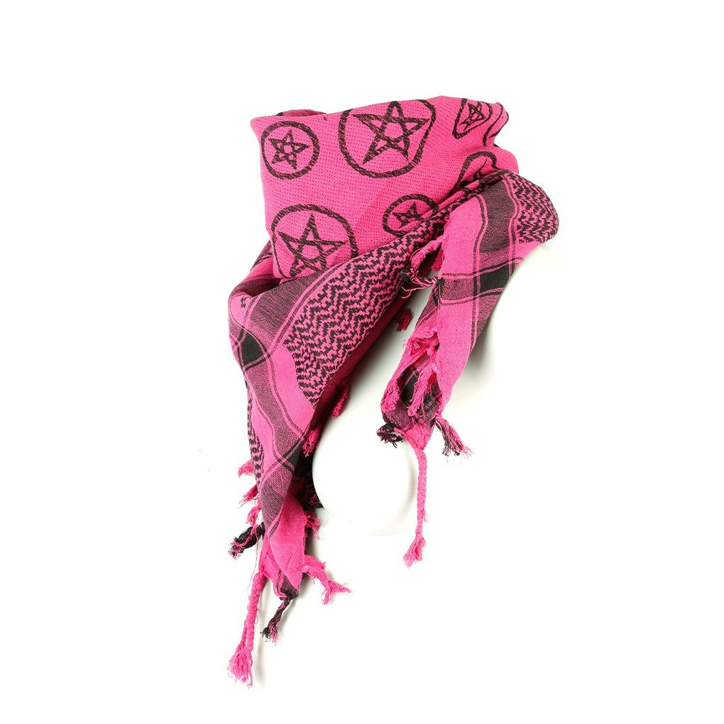 Palästinensertuch Shemagh Kufiya in Pink Pentagramm - Wild-Clothing