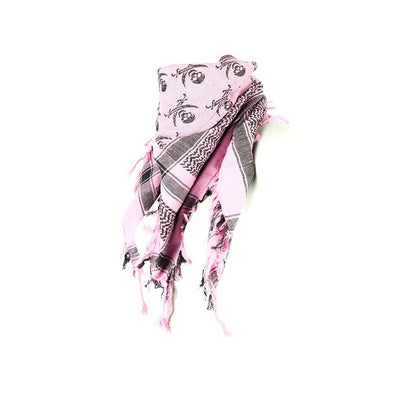 Palästinensertuch Shemagh Kufiya in Pink Schwarz Piraten Muster - Wild-Clothing