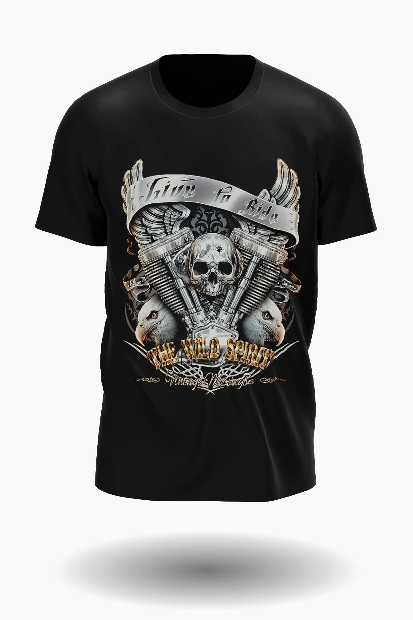Wild Clothing Live To Ride Vintage Motorcycles T-Shirt - Wild-Clothing