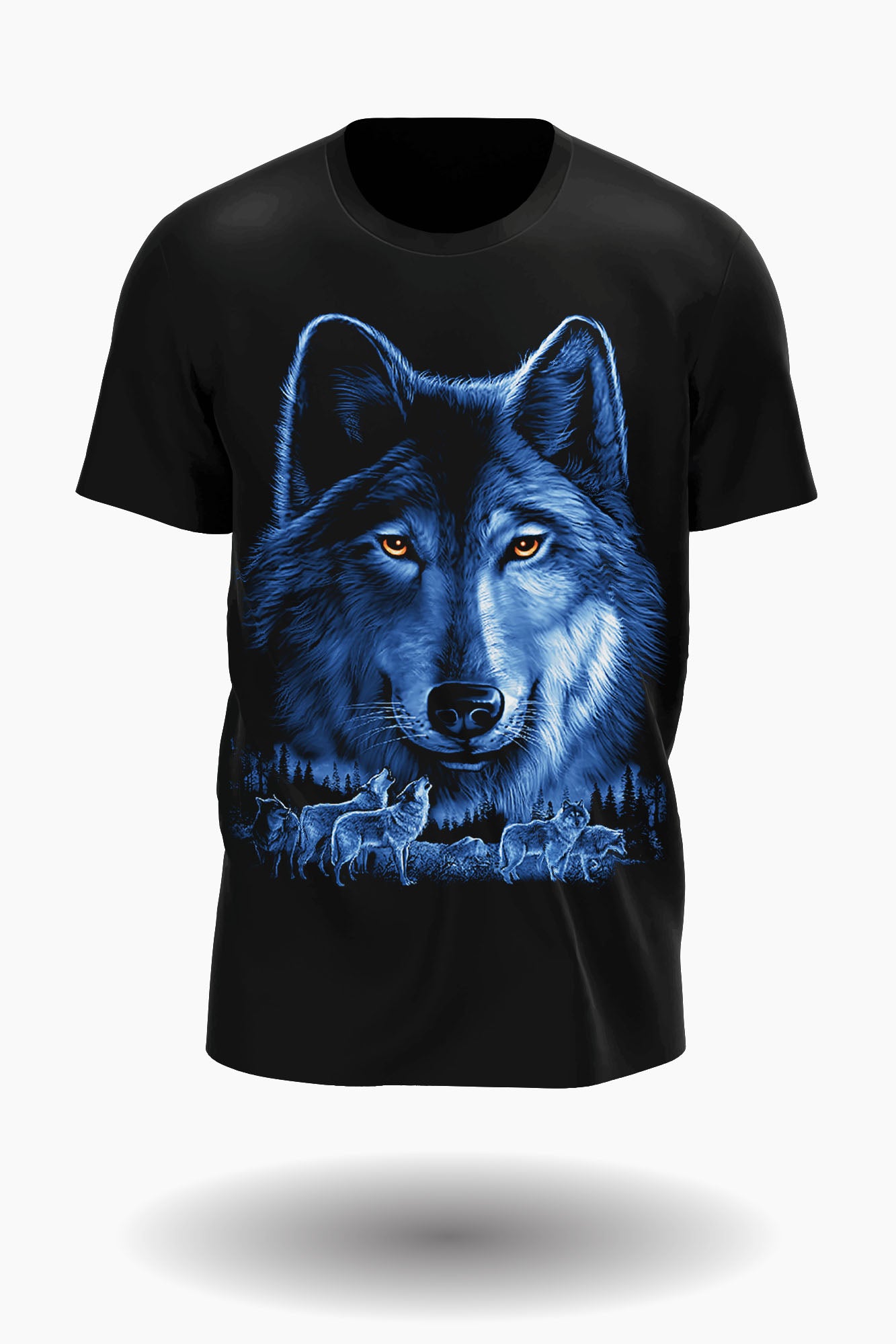 Wild Clothing Blau Wolf T-Shirt - Wild-Clothing