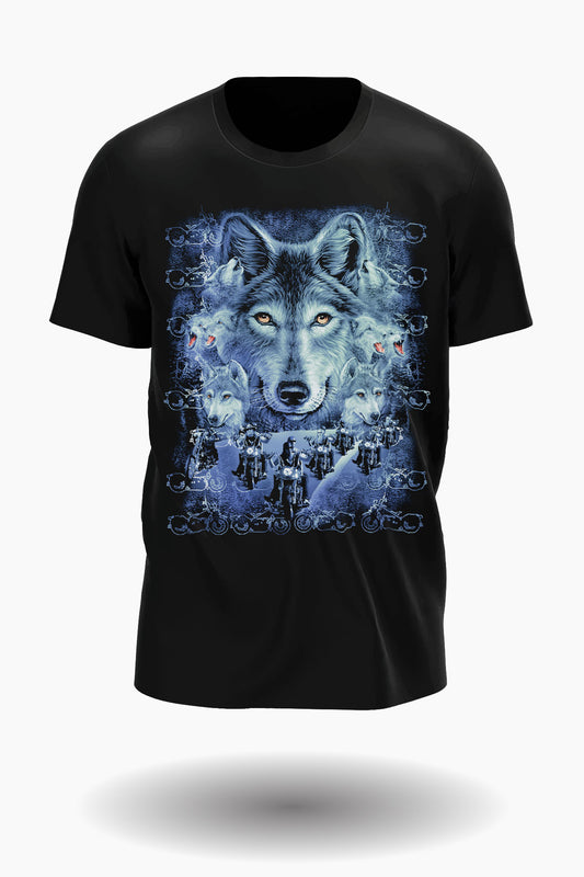 Wild Clothing Biker Tribe und Wolf T-Shirt - Wild-Clothing