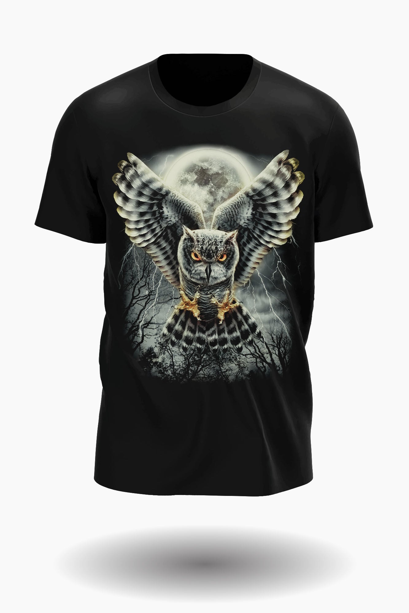 Wild Clothing Eule fliegend in der Vollmondnacht T-Shirt - Wild-Clothing